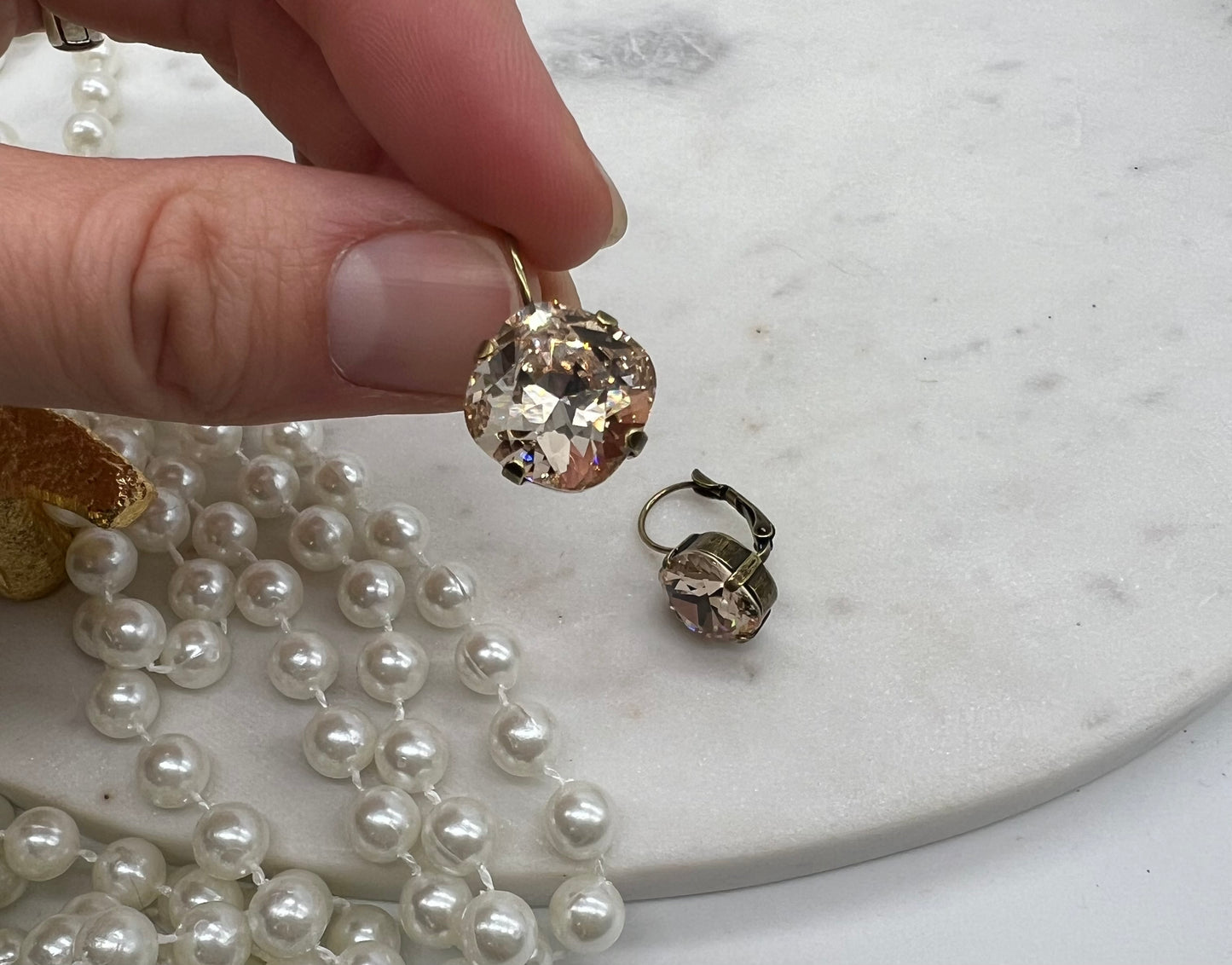 Cushion Cut Light Silk Earrings