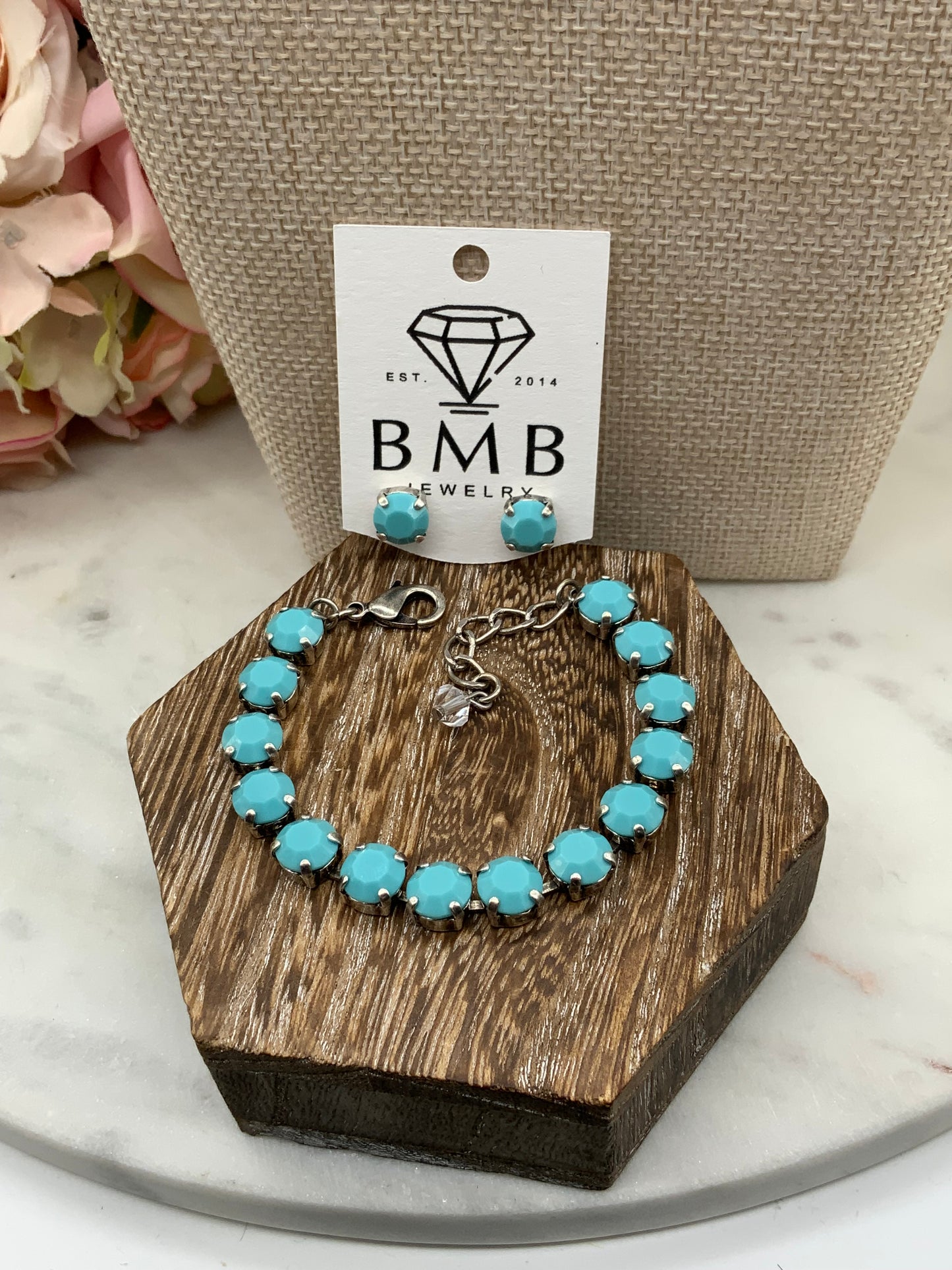 MRS CLAUS FUNDRAISER - 8mm Full Turquoise Necklace and Matching pieces