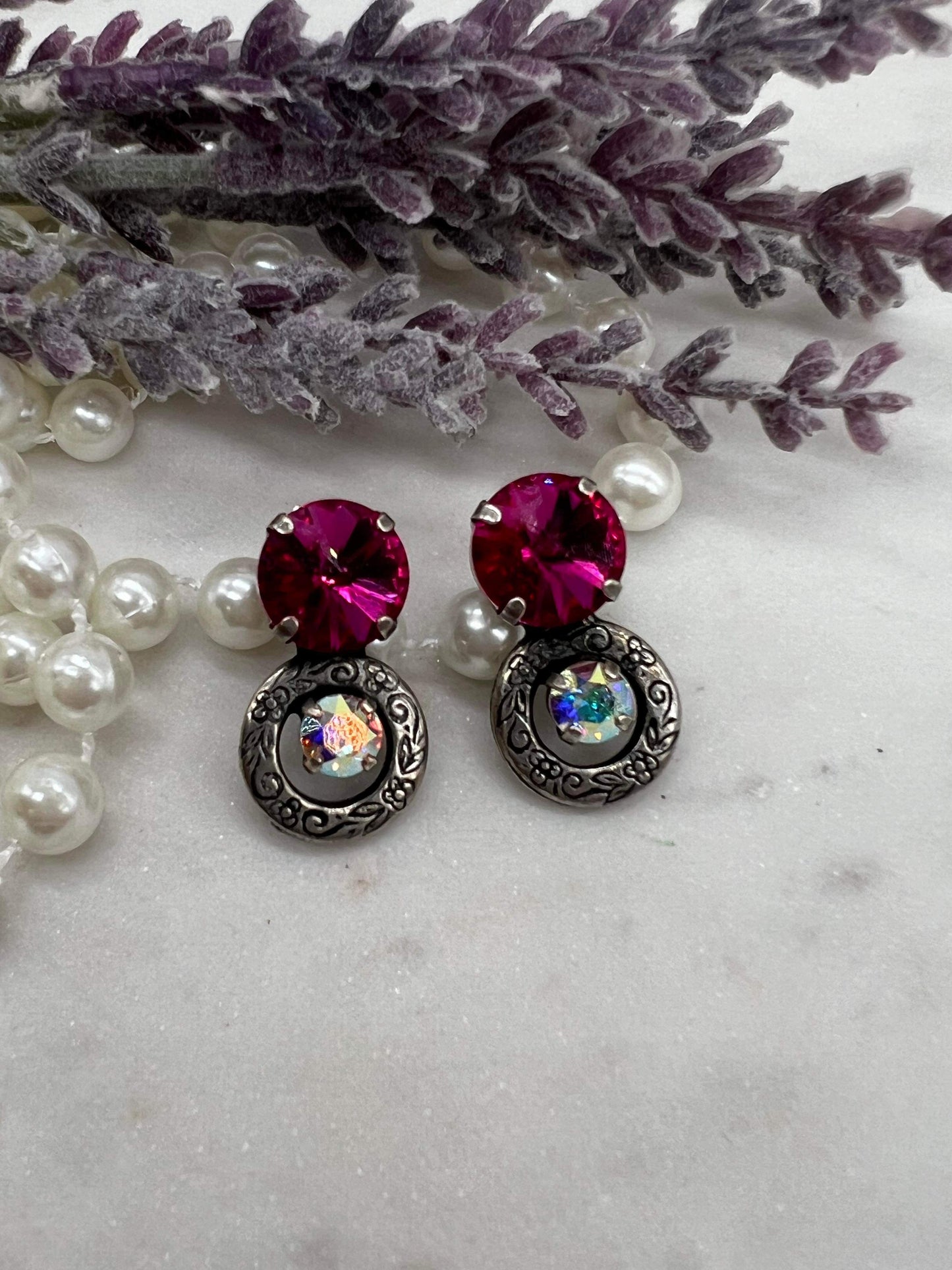 Pink AB Stud Earrings