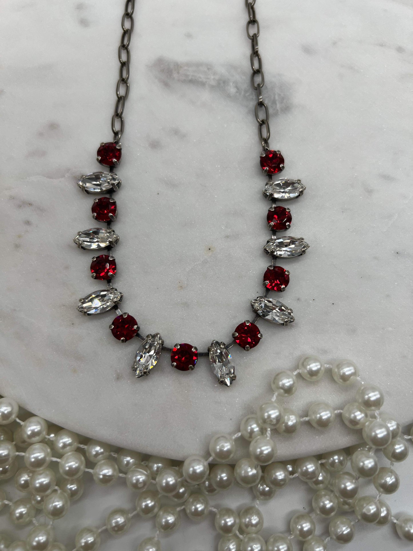 Simply Stunning Crystal and Red Necklace