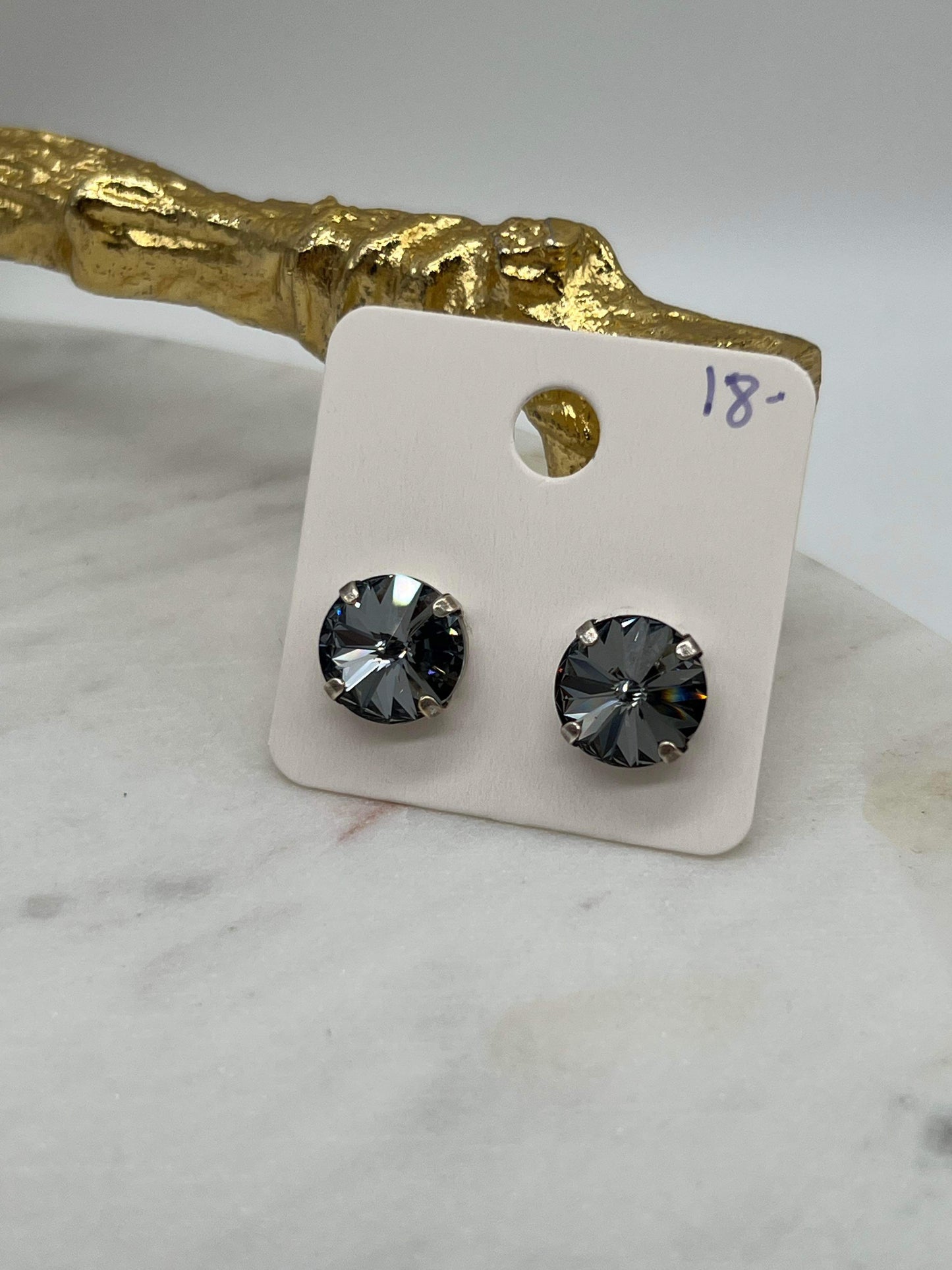 Black Crystal Stud Earrings