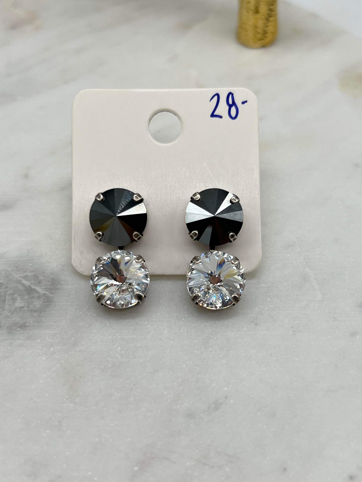 Classic Black and White Stud Earrings