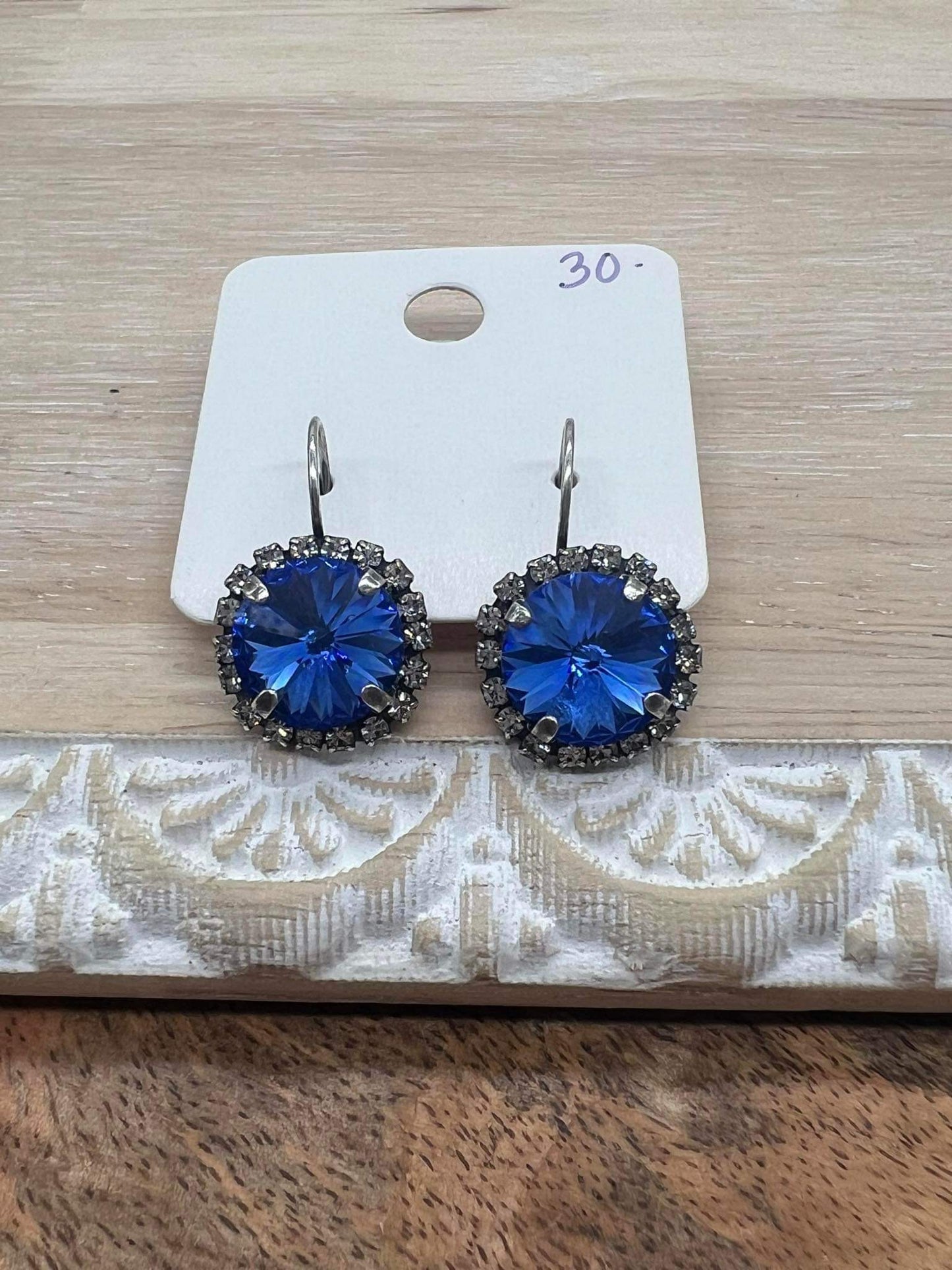 Sapphire Halo Earrings