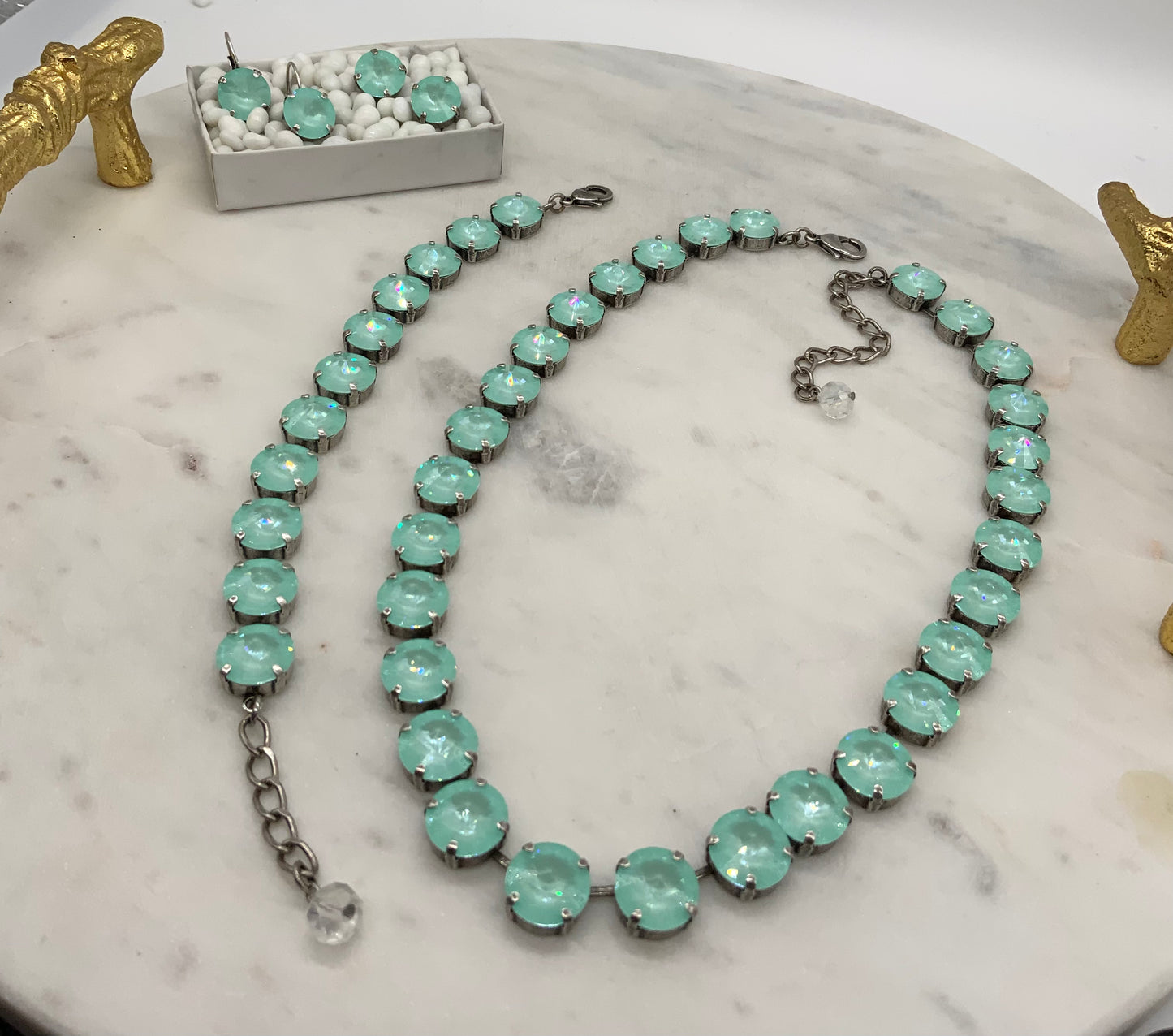 DANCE FUNDRAISER - 12mm Mint Green Full Necklace and Matching pieces