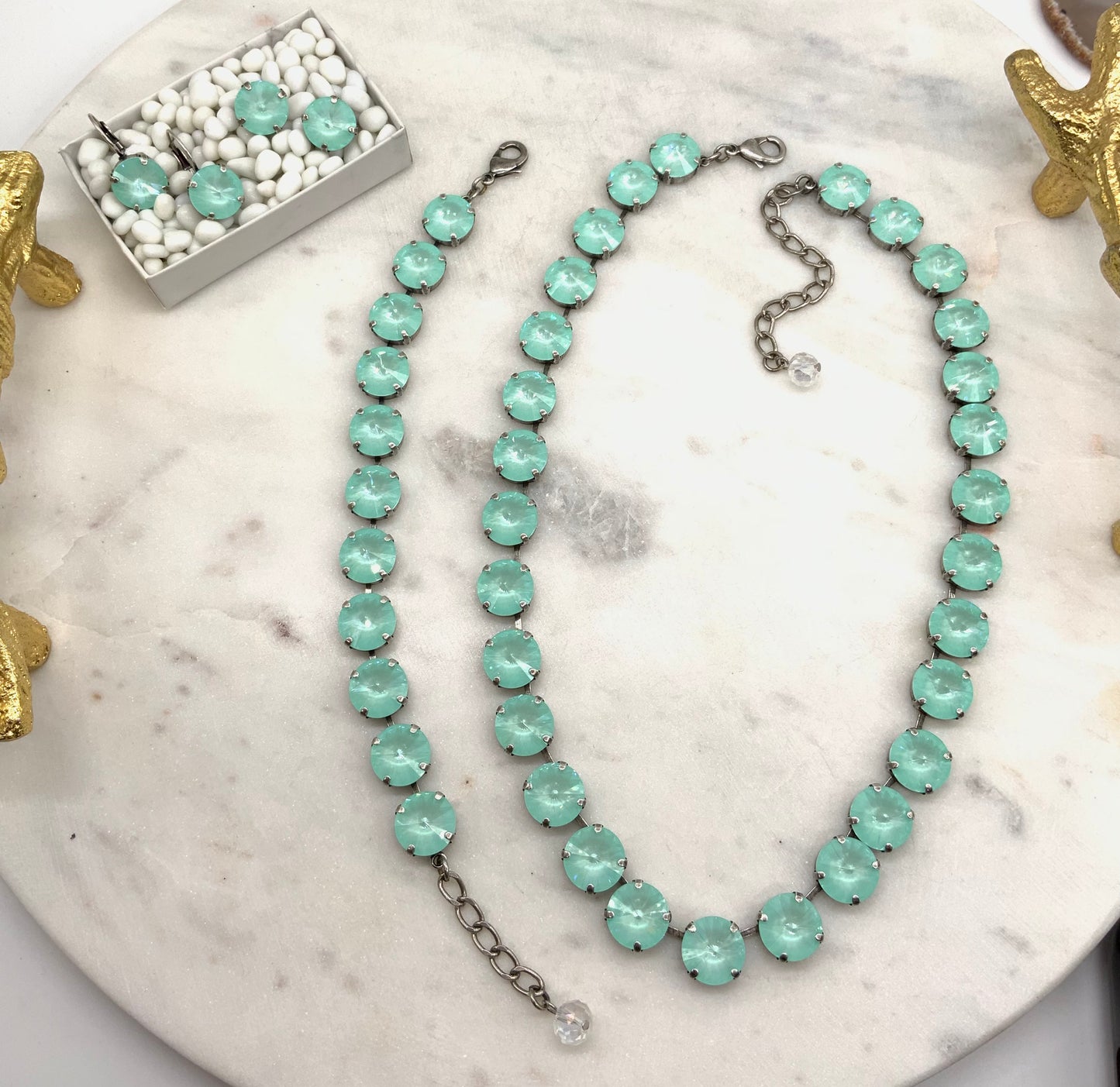 DANCE FUNDRAISER - 12mm Mint Green Full Necklace and Matching pieces