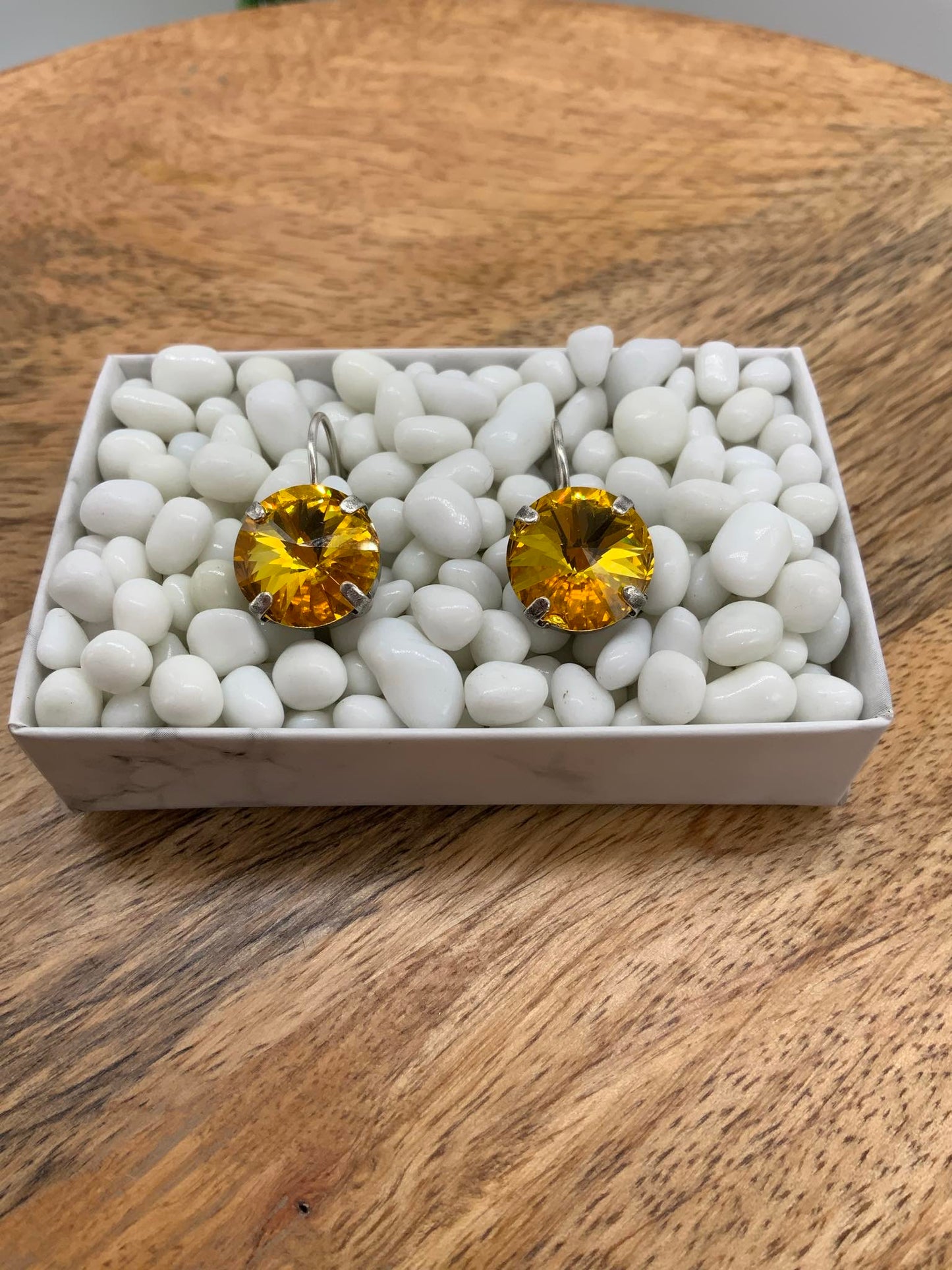 12mm Golden Topaz earrings - stud or dangle