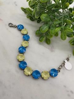 12mm Blue and Yellow Bracelet and Matching Pieces