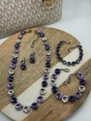 12mm Colors of Purple Full Necklace and Matching pieces