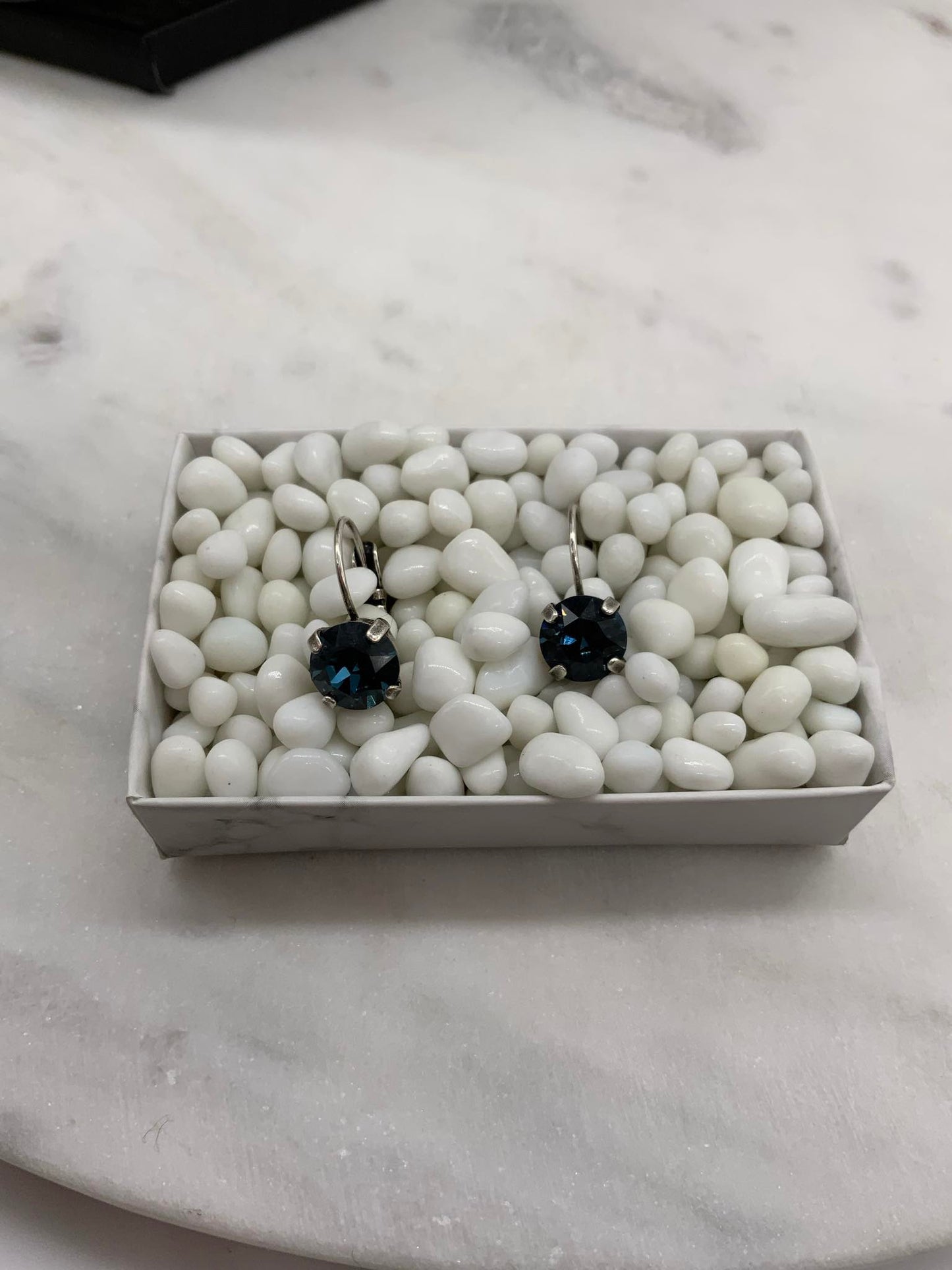 8mm Montana Blue earrings - stud or dangle
