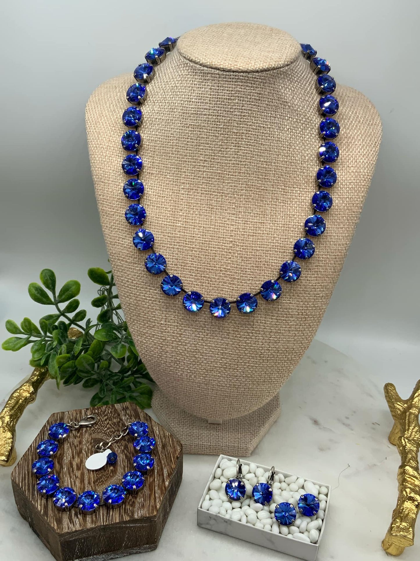 VICTORY FUNDRAISER - 12mm Full Blue Necklace and Matching pieces