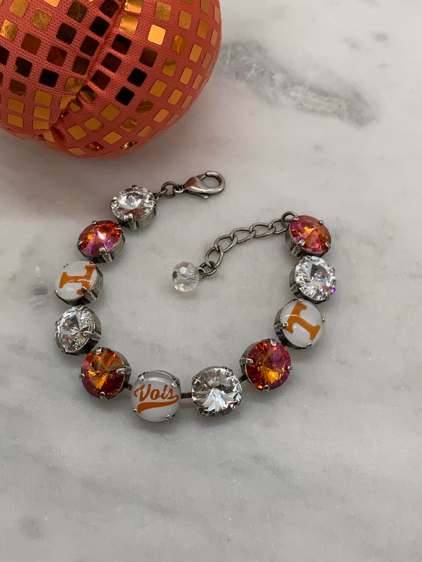 12mm Bracelet with VOLS (1) and T (2) custom pieces