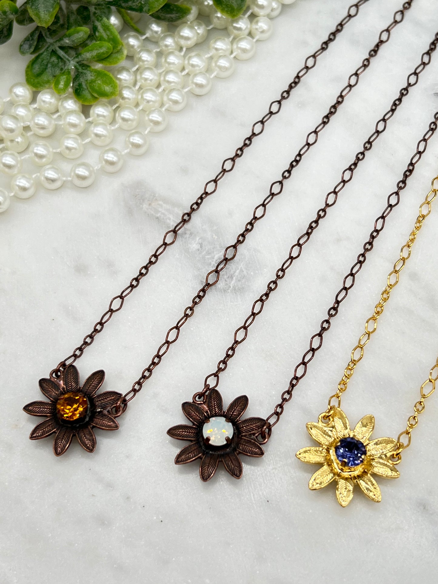 Tanzanite Flower Necklace