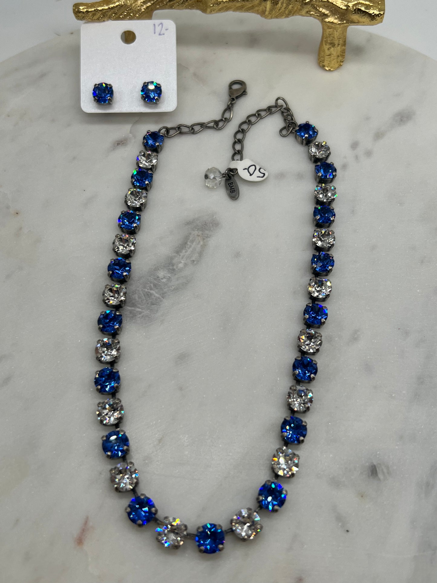 Sapphire Blue & Crystal Necklace