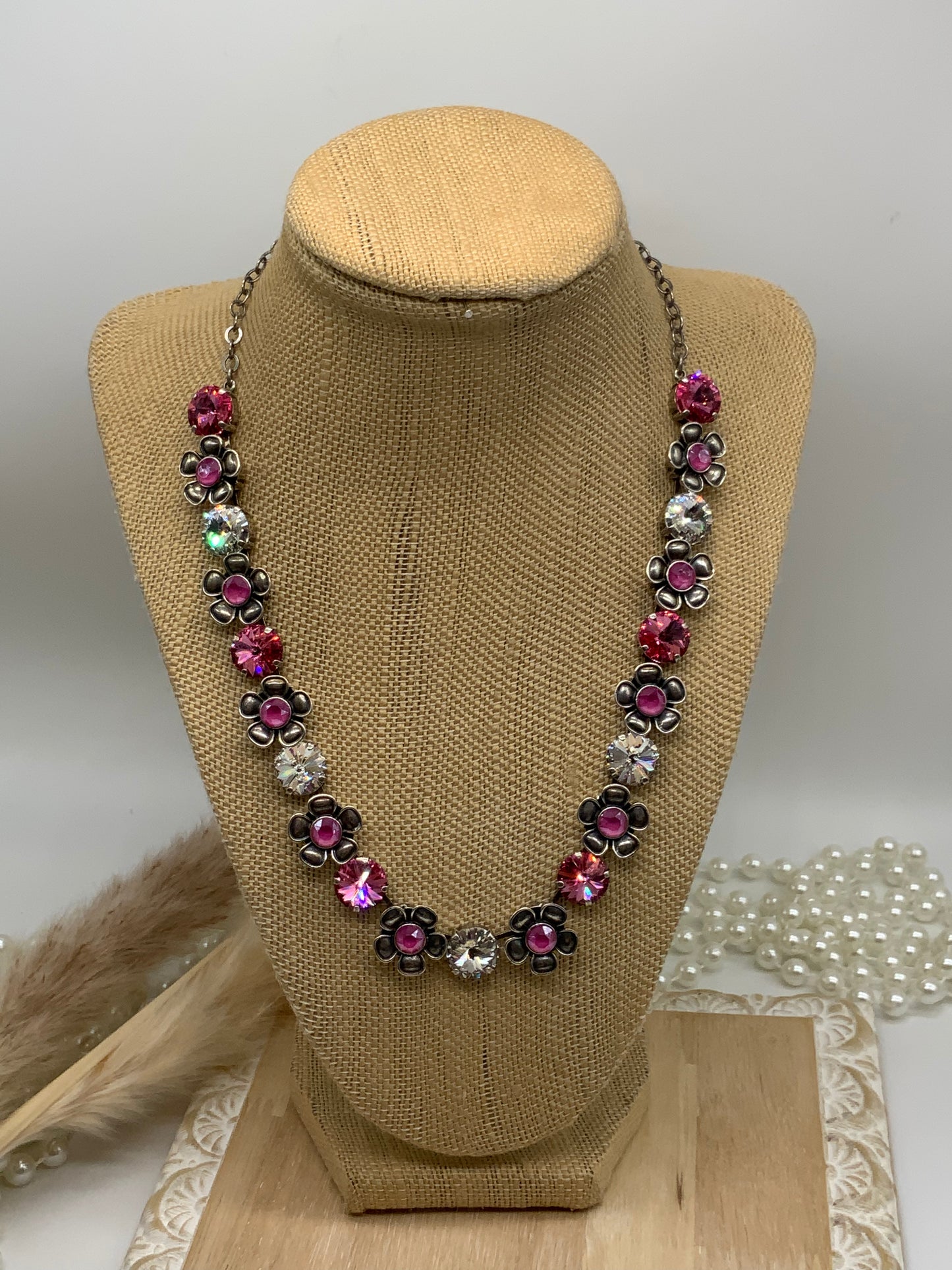 Rosie Pink Flower Necklace