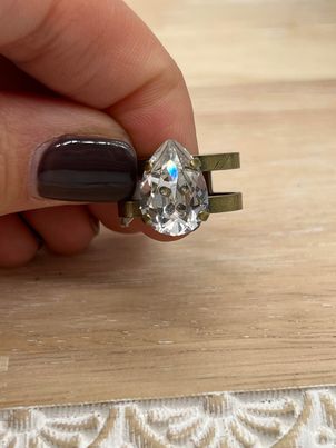Teardrop Crystal Ring