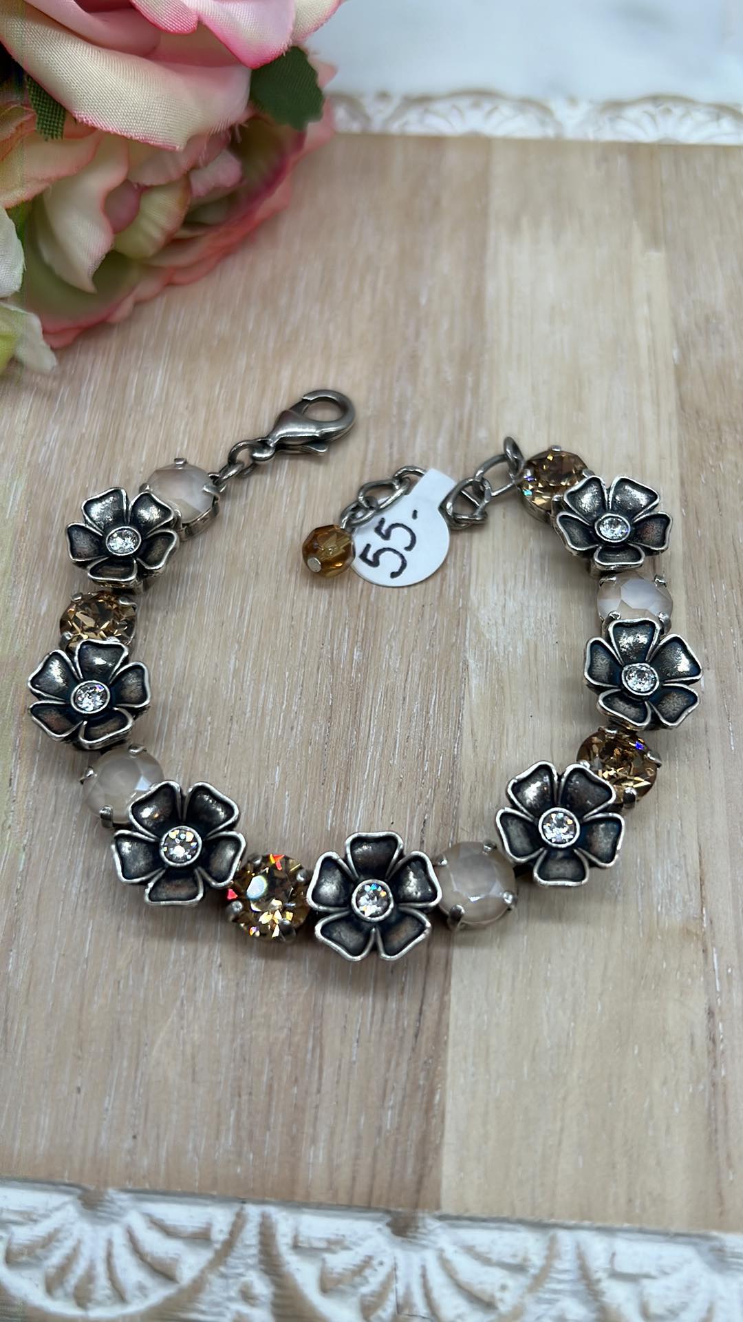 Flower Bracelet - Crystal