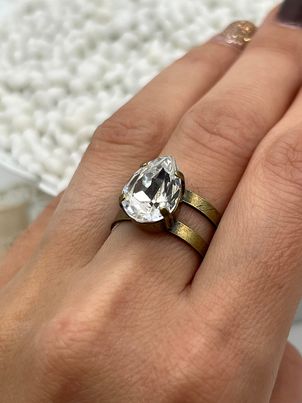 Teardrop Crystal Ring
