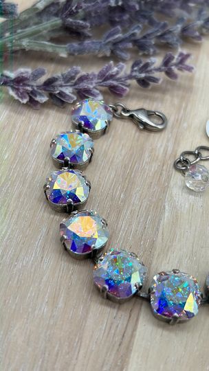 12mm Specialty Cushion Cut Crystal AB Bracelet