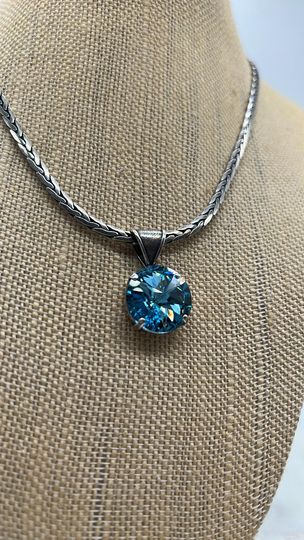 Aquamarine Crystal Necklace