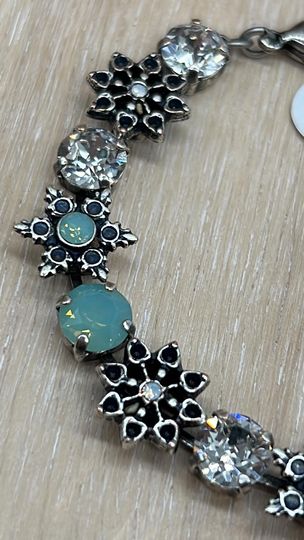 Snowflake Bracelet with Pacific opal and Crystal