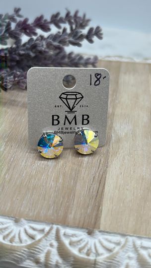 12mm Stud Earrings - Crystal AB