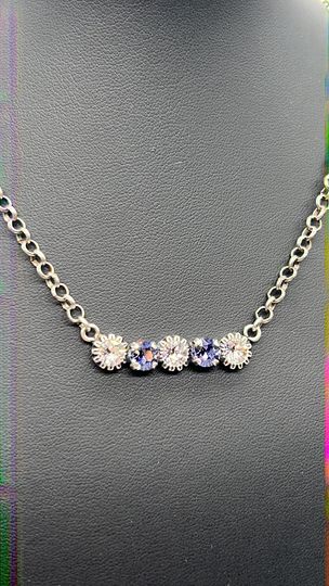 Crystal and Tanzanite Bar Necklace