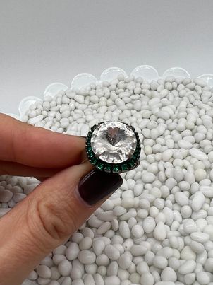 Emerald Halo Ring