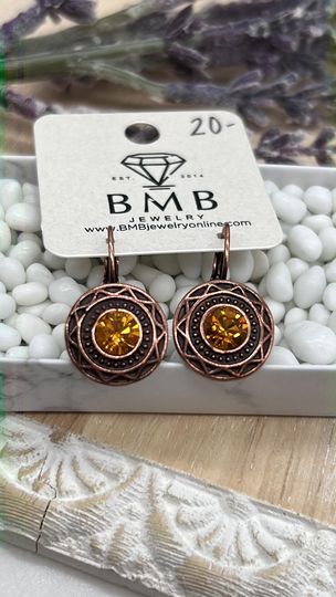 Aztec Topaz Crystal Earrings