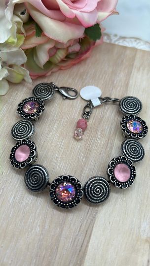 Swirl Bracelet - Pink and Matte Pink