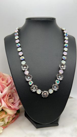 8mm Opal Flower Necklace