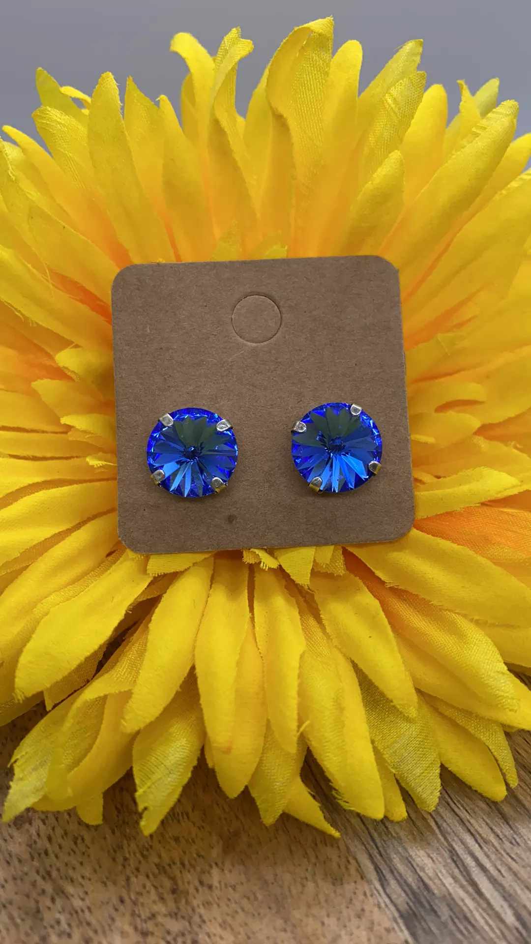 Blue Sapphire Earrings - 12mm