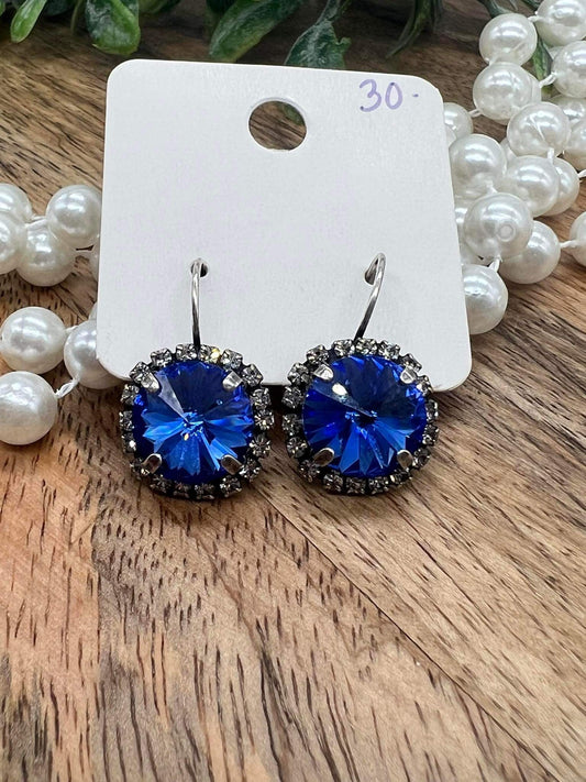 Sapphire Halo Earrings