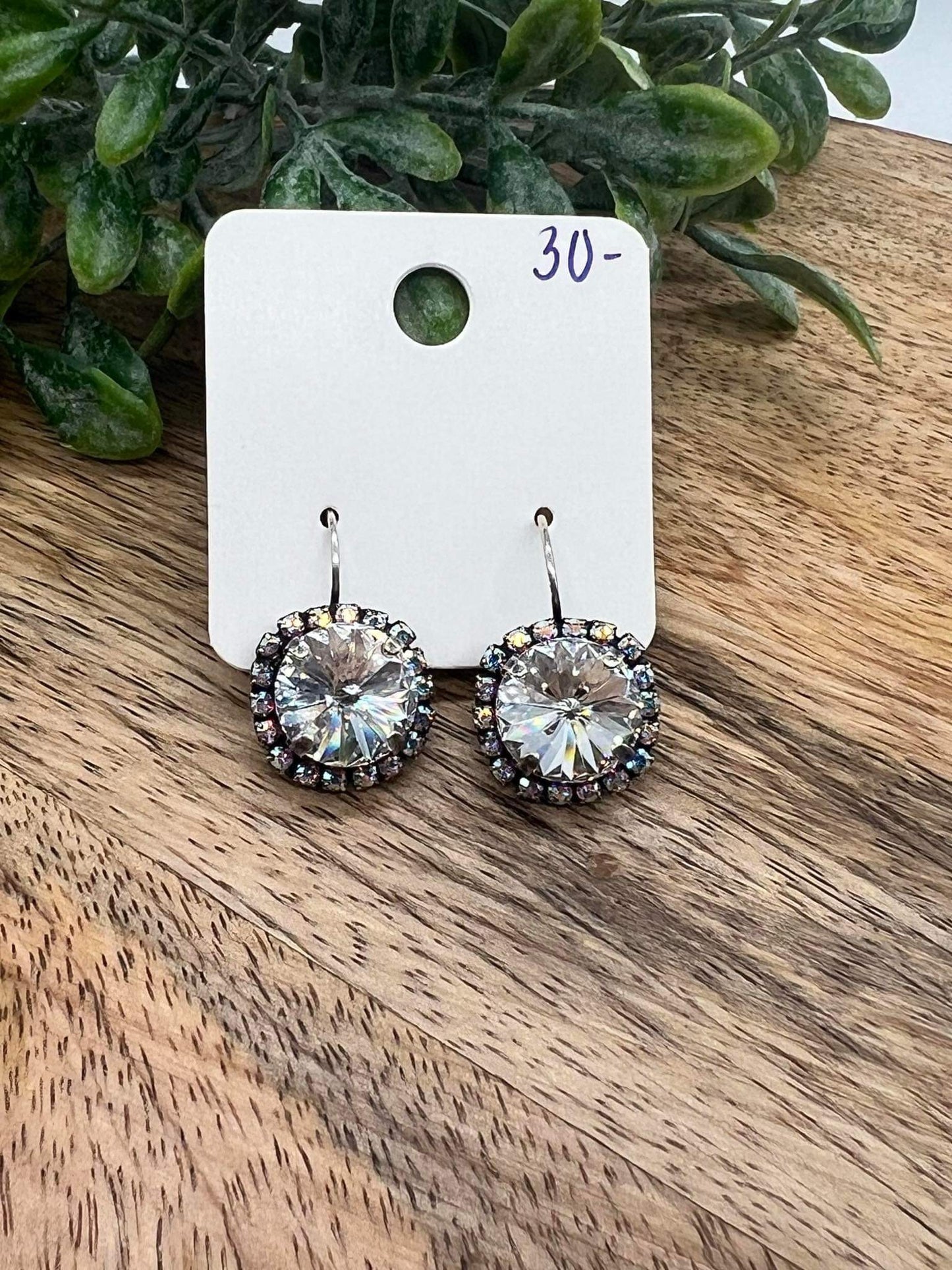 Crystal with AB Halo Earrings
