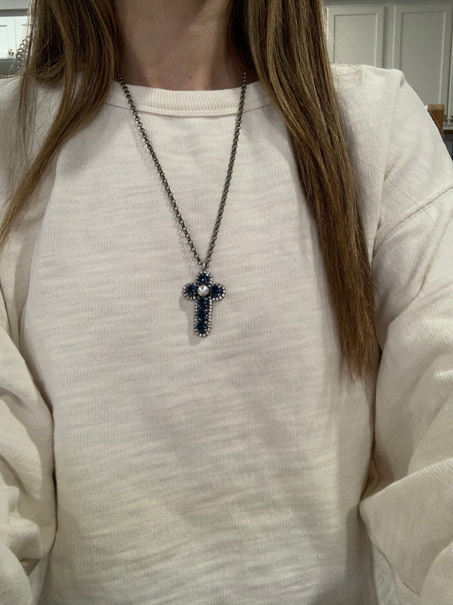 Montana Blue Halo Cross Necklace