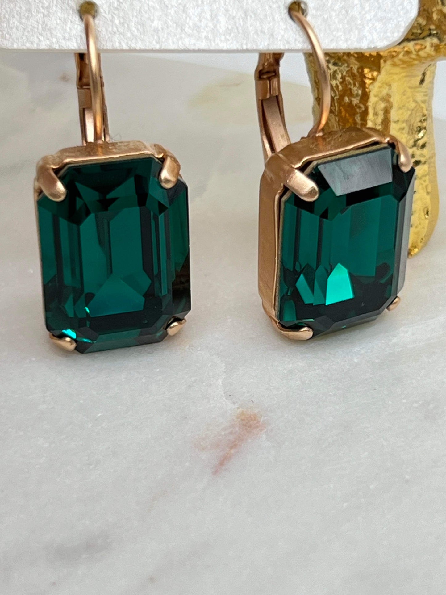 Octagon Emerald Earrings