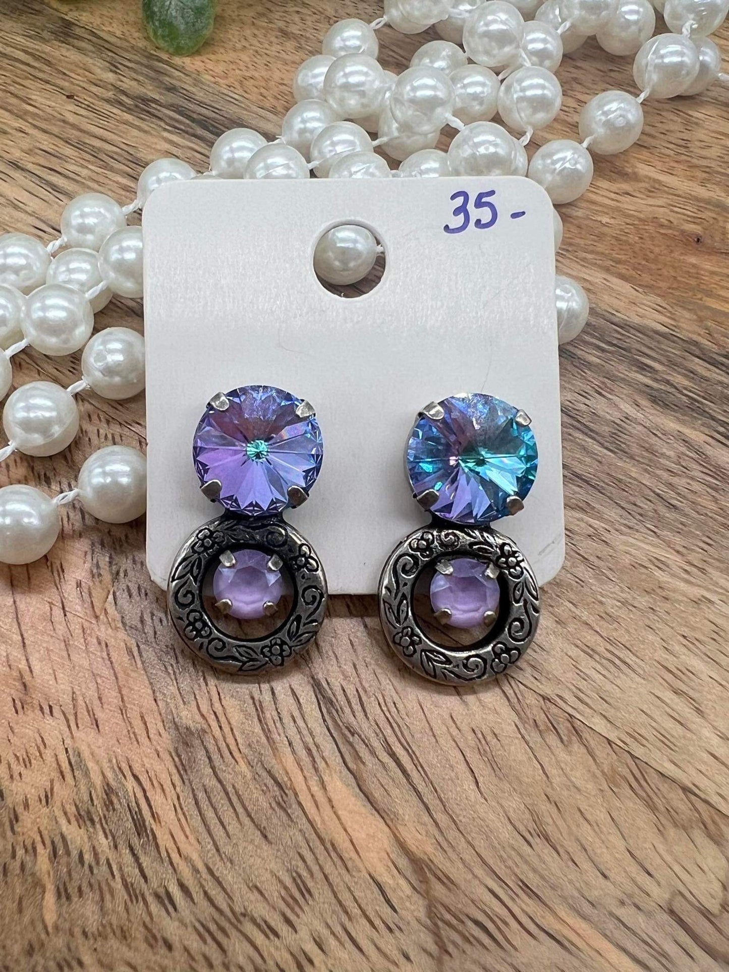 Purple and Hues of Blue Stud Earrings