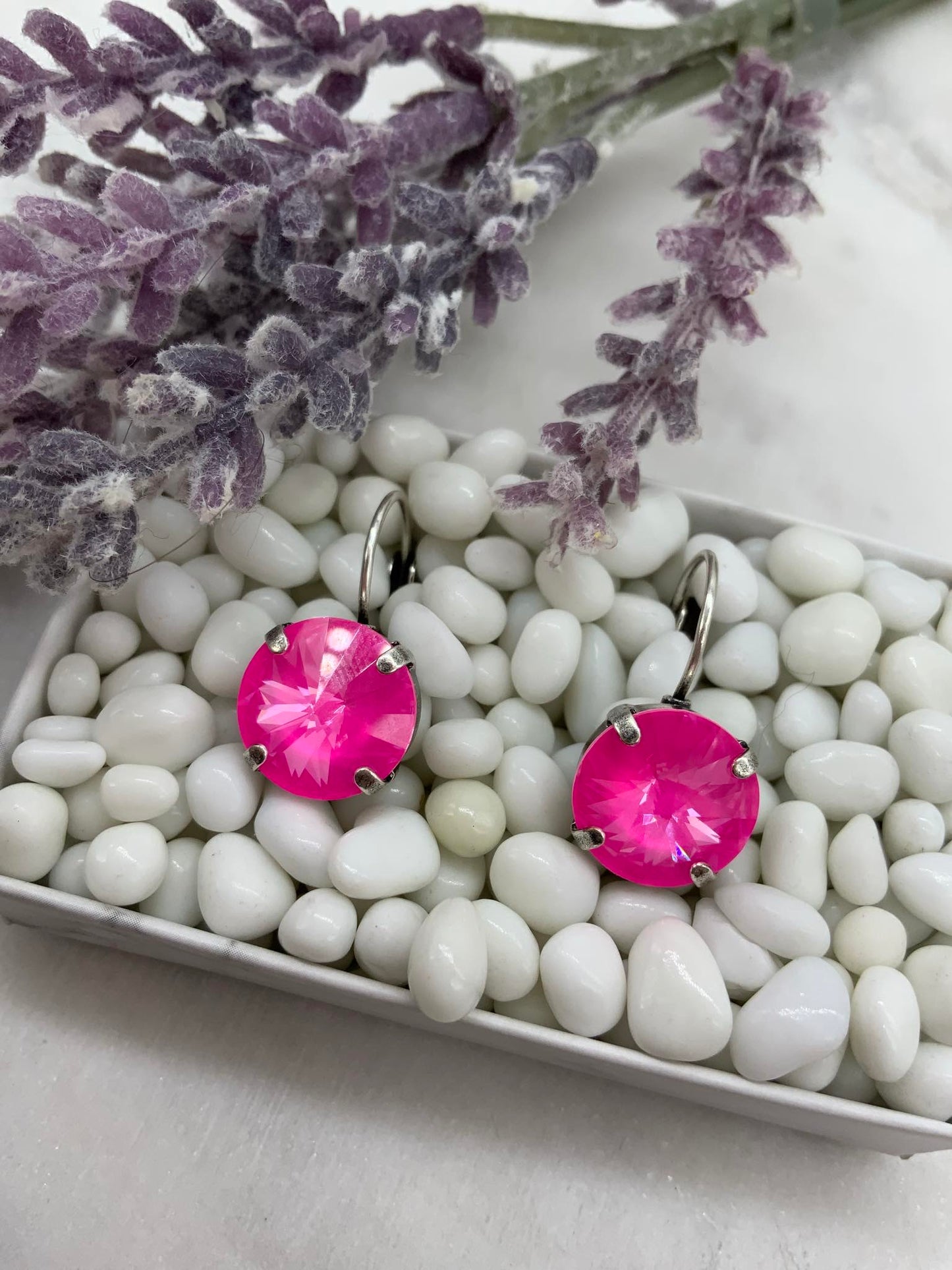 Hot Pink 12mm earrings