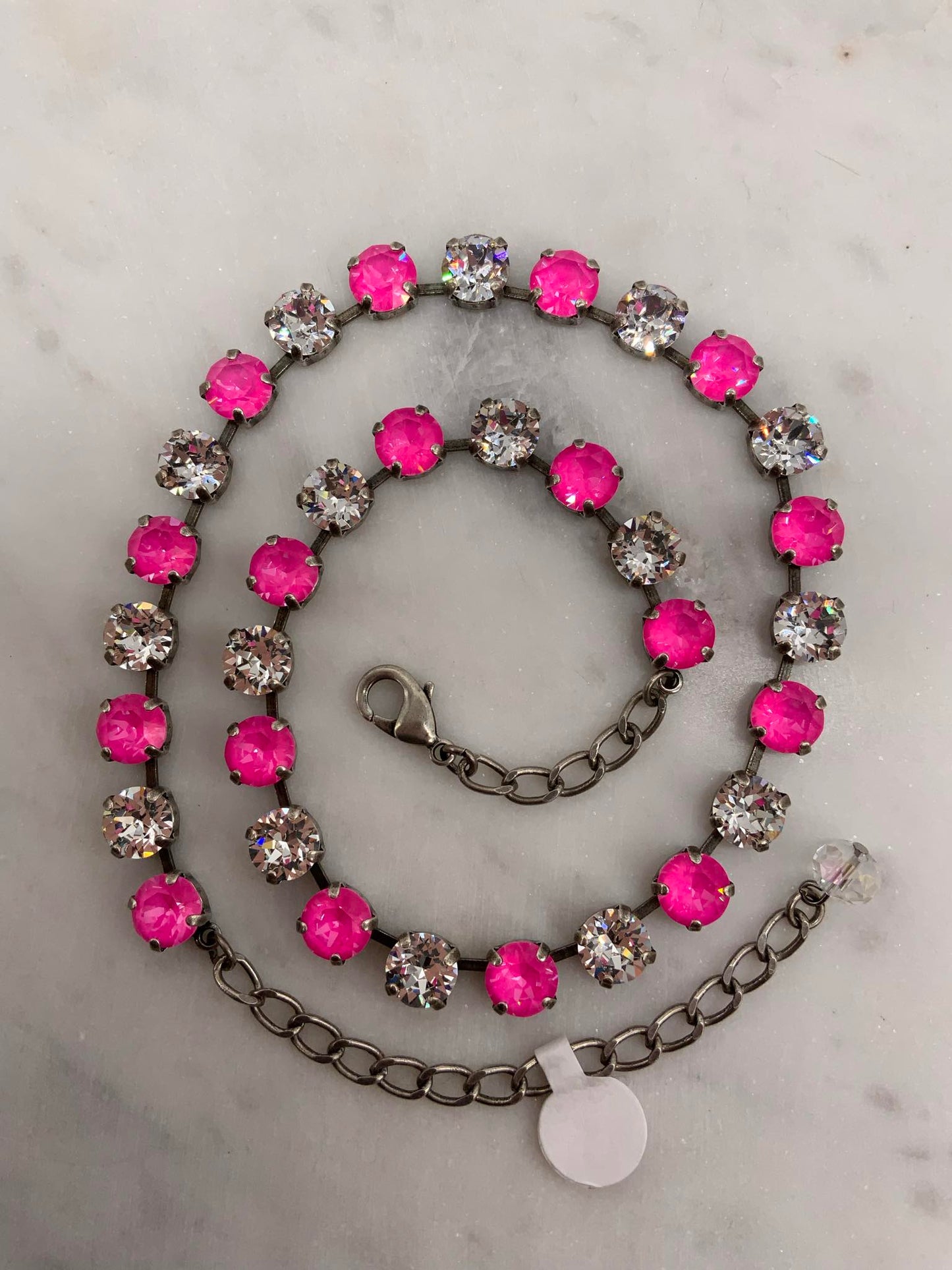 Hot Pink and Crystal 8mm Set