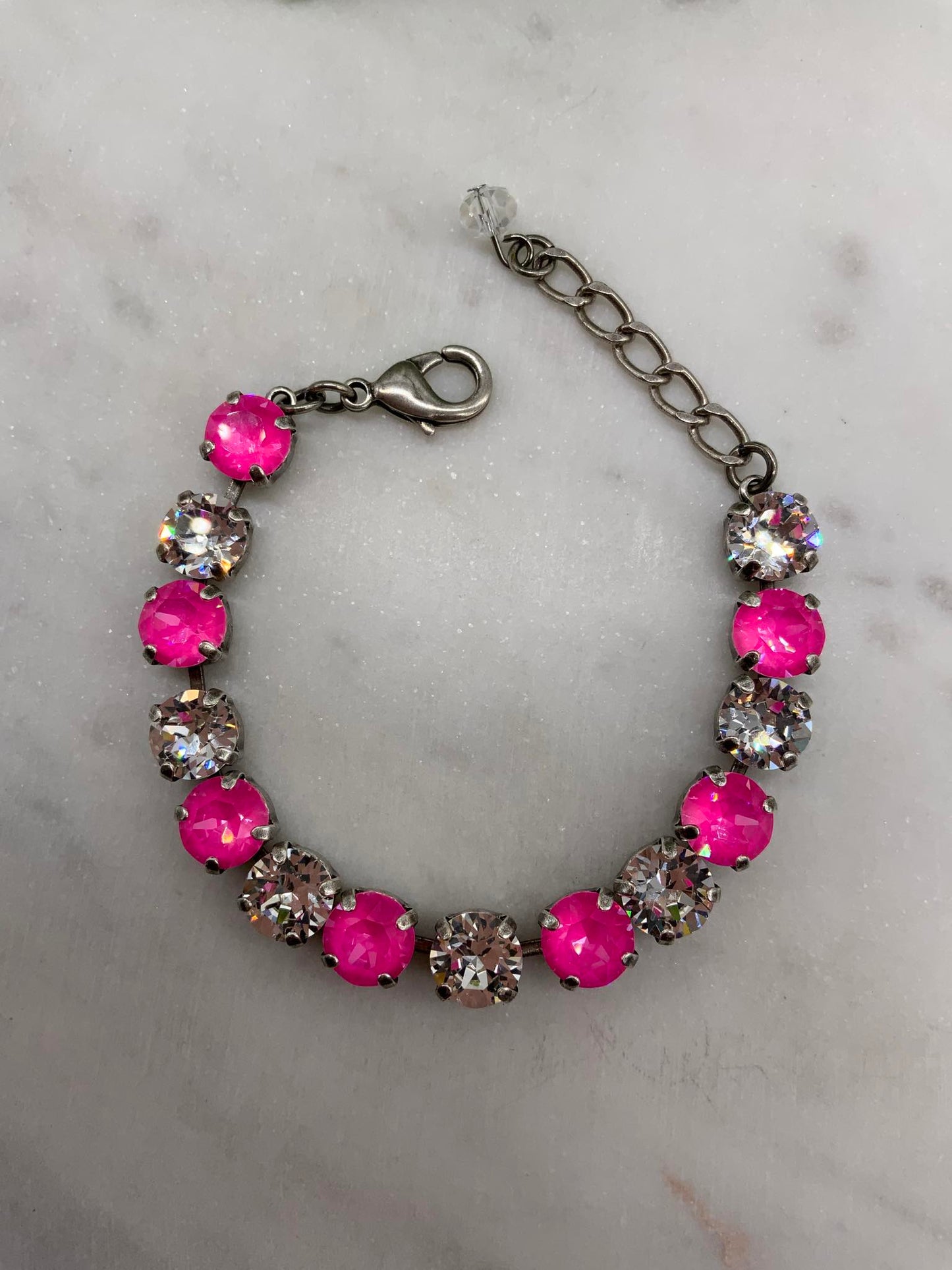 Hot Pink and Crystal 8mm Set