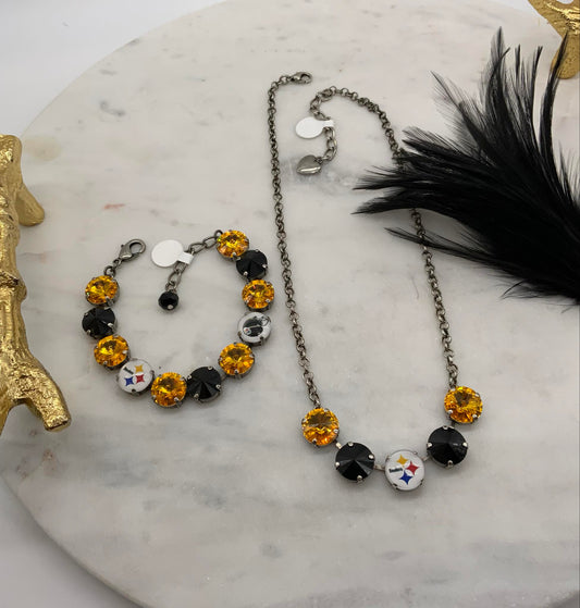 Steelers 5 stone Necklace