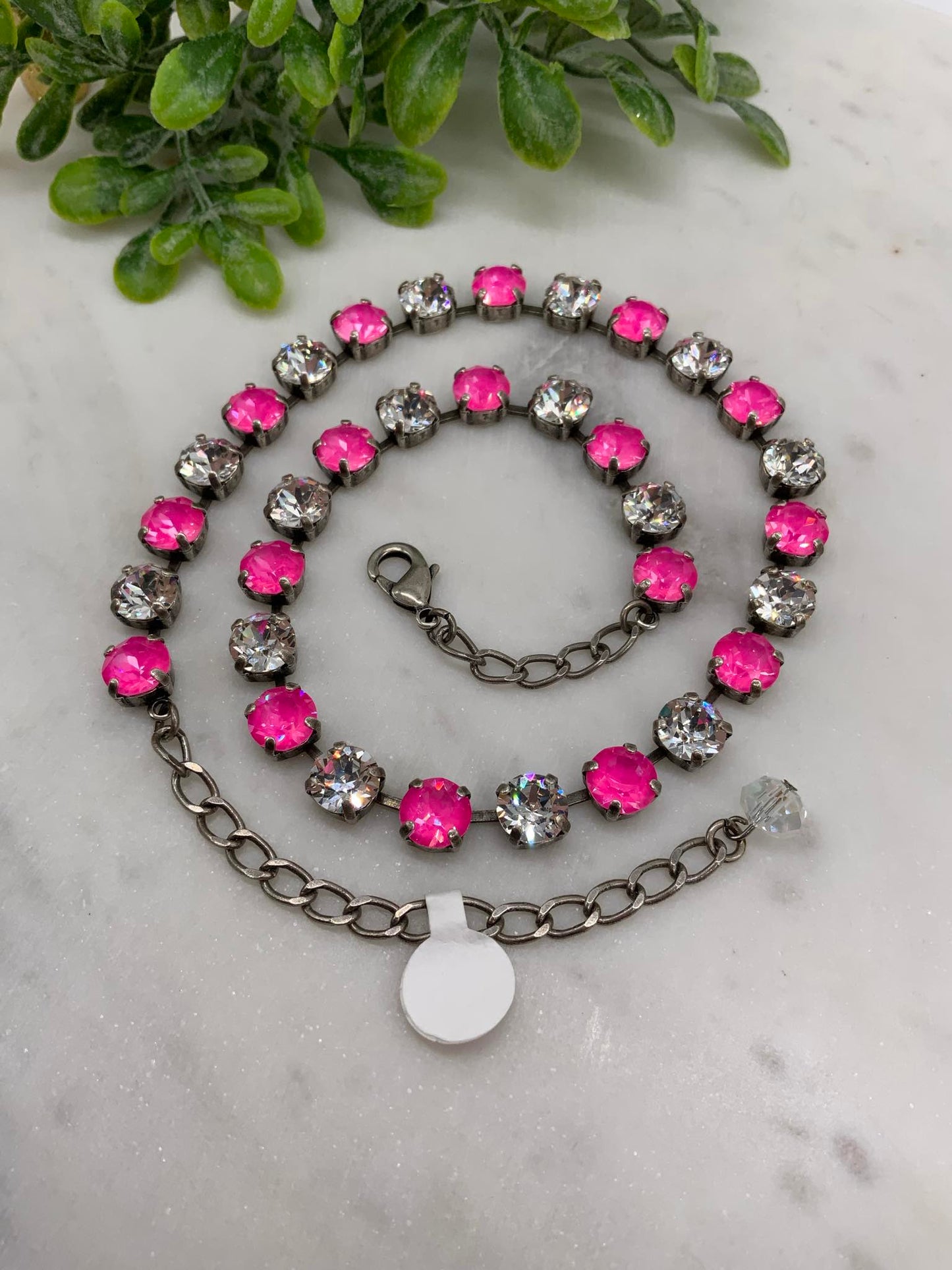 Hot Pink and Crystal 8mm Set