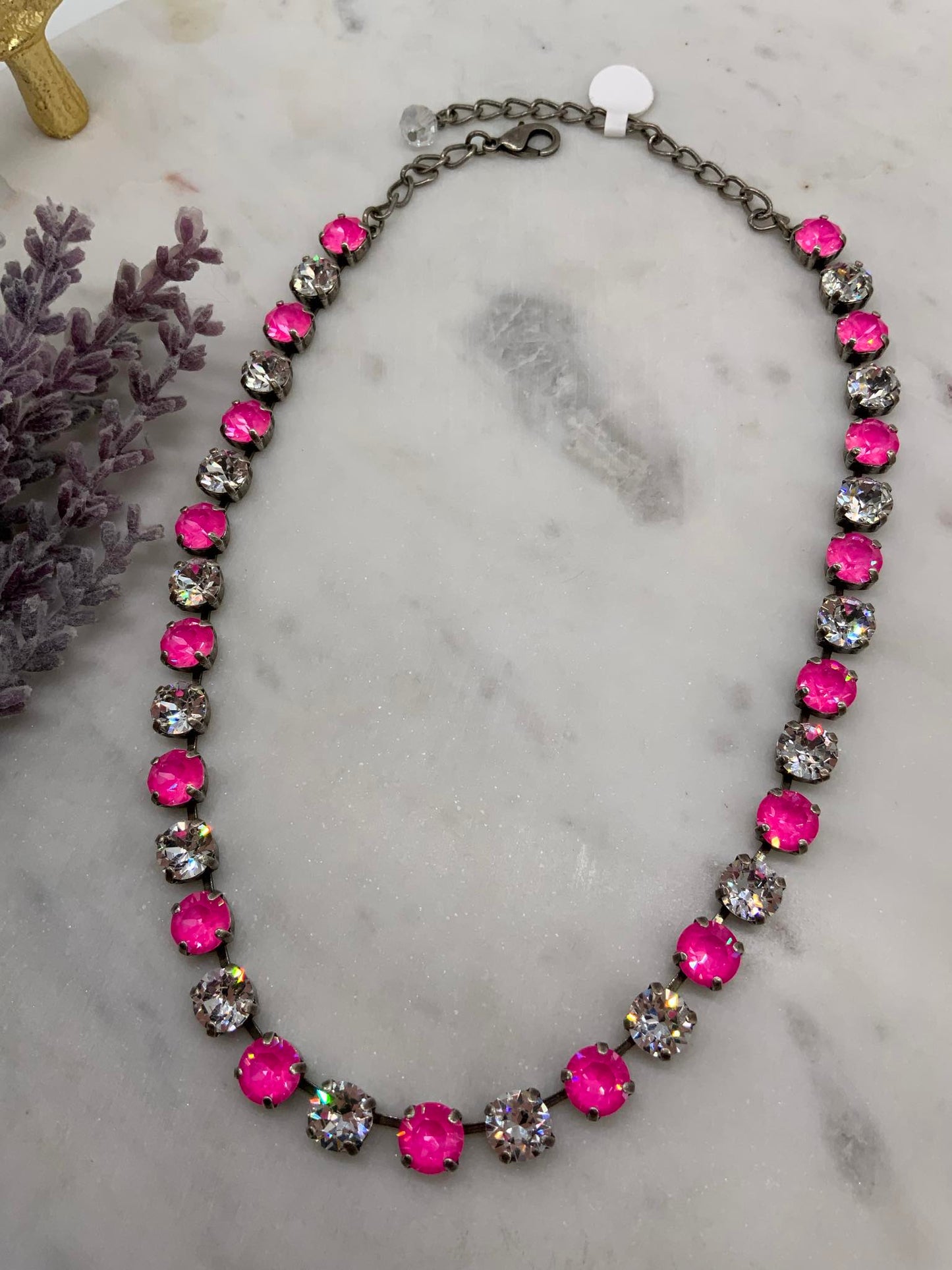 Hot Pink and Crystal 8mm Set