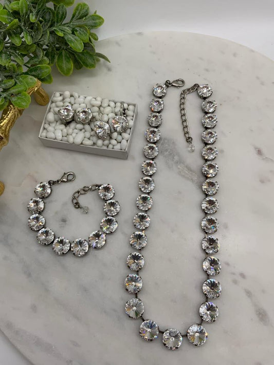 MRS CLAUS  FUNDRAISER - 12mm Full Crystal Necklace and Matching pieces