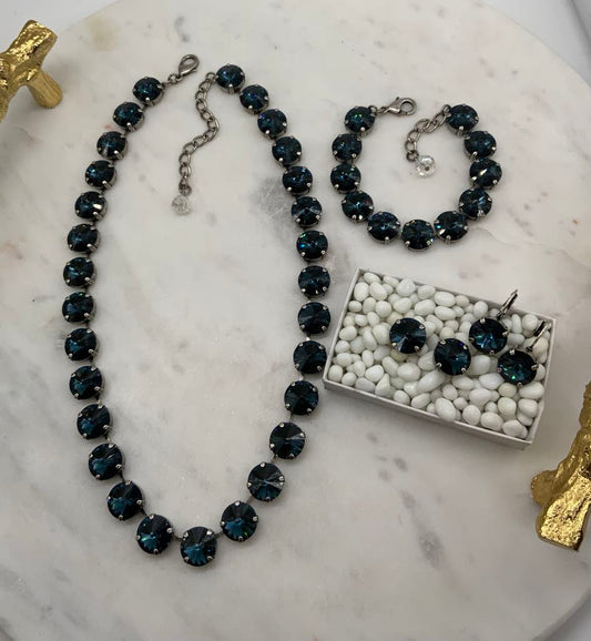 MRS CLAUS FUNDRAISER - 12mm Full Blue Necklace and Matching pieces