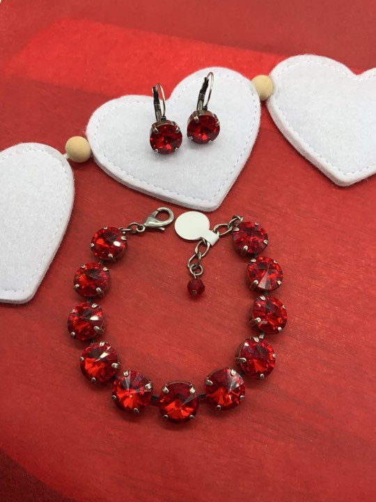 12mm Red Bracelet and Matching Pieces