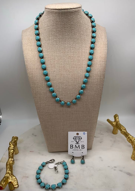 MRS CLAUS FUNDRAISER - 8mm Full Turquoise Necklace and Matching pieces