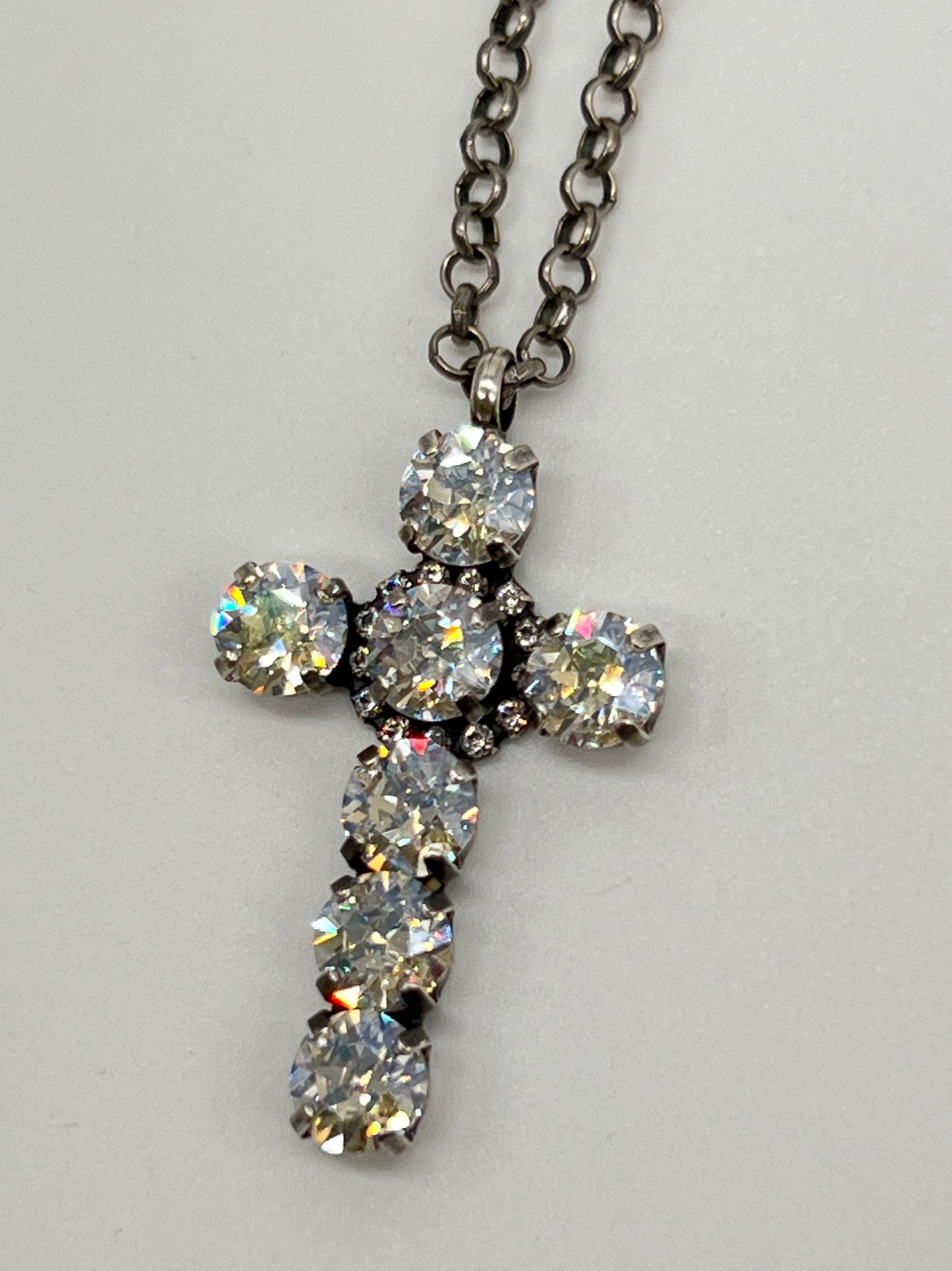 Moonlight Crystal Cross Necklace