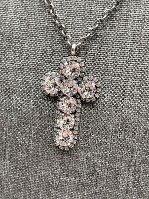 Crystal Halo Cross Necklace