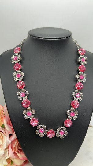 Rose Pink Flower Necklace