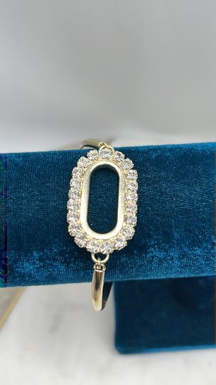 Gold Oval Semi-Bangle Bracelet